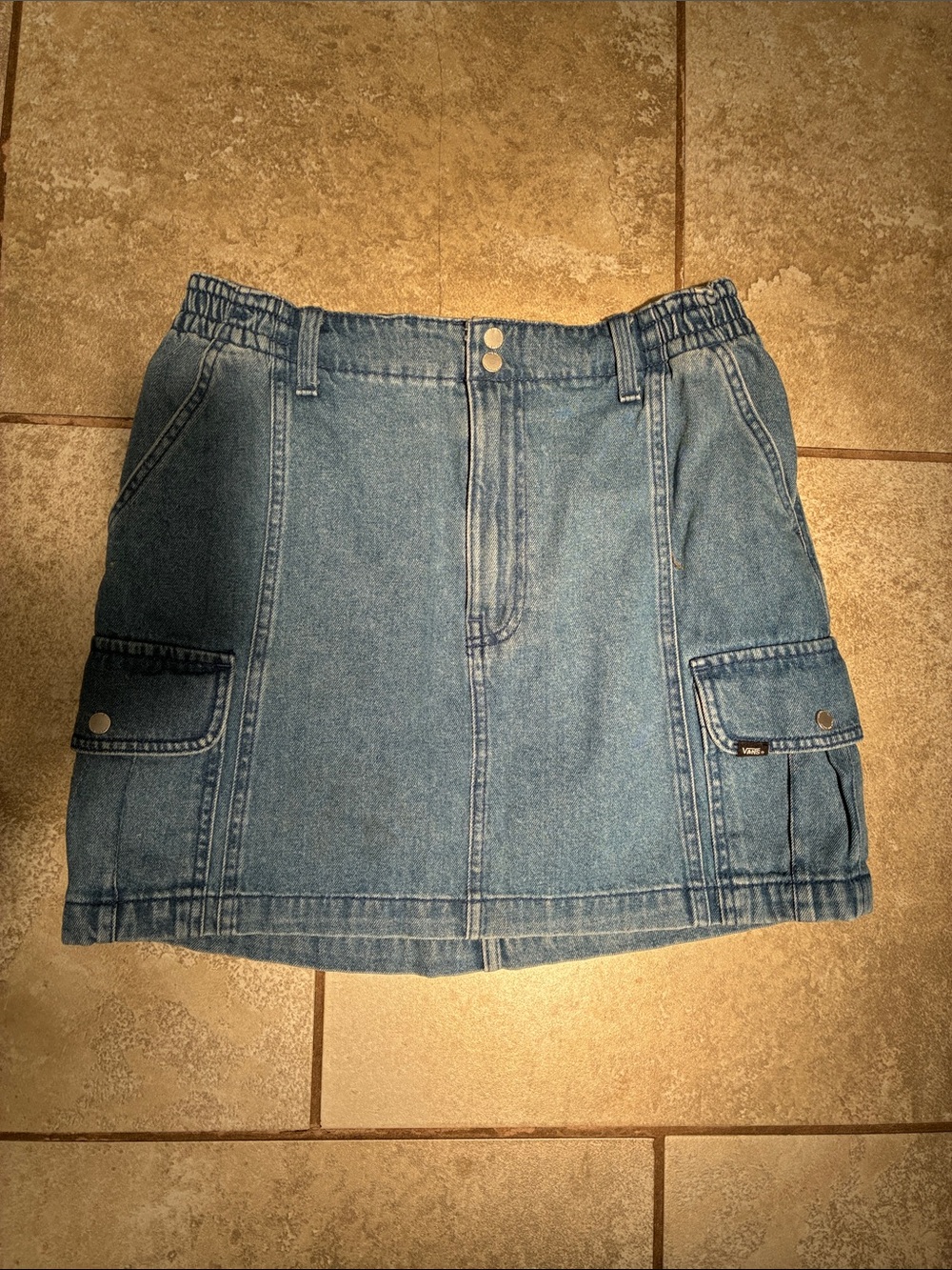 Vans Medium Blue Denim Cargo Mini Skirt